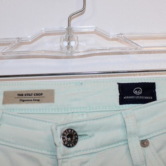 AG Adriano Goldschmied The Stilt Crop Womens Size 29 Mint Green Skinny Jeans - Picture 3 of 12